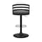 Armen Living Adele Adjustable Height Swivel Gray Faux Leather and Black Wood Bar Stool with Black Base LCADBAGRBL - alternate 3